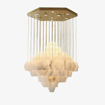 Elegant Hexa Alabaster Cascade Chandelier - CasaraHouse