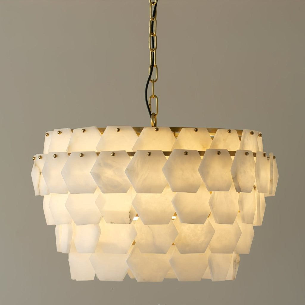Elegant Hexa Cloud Alabaster Pendant Light - CasaraHouse
