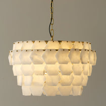 Elegant Hexa Cloud Alabaster Pendant Light - CasaraHouse
