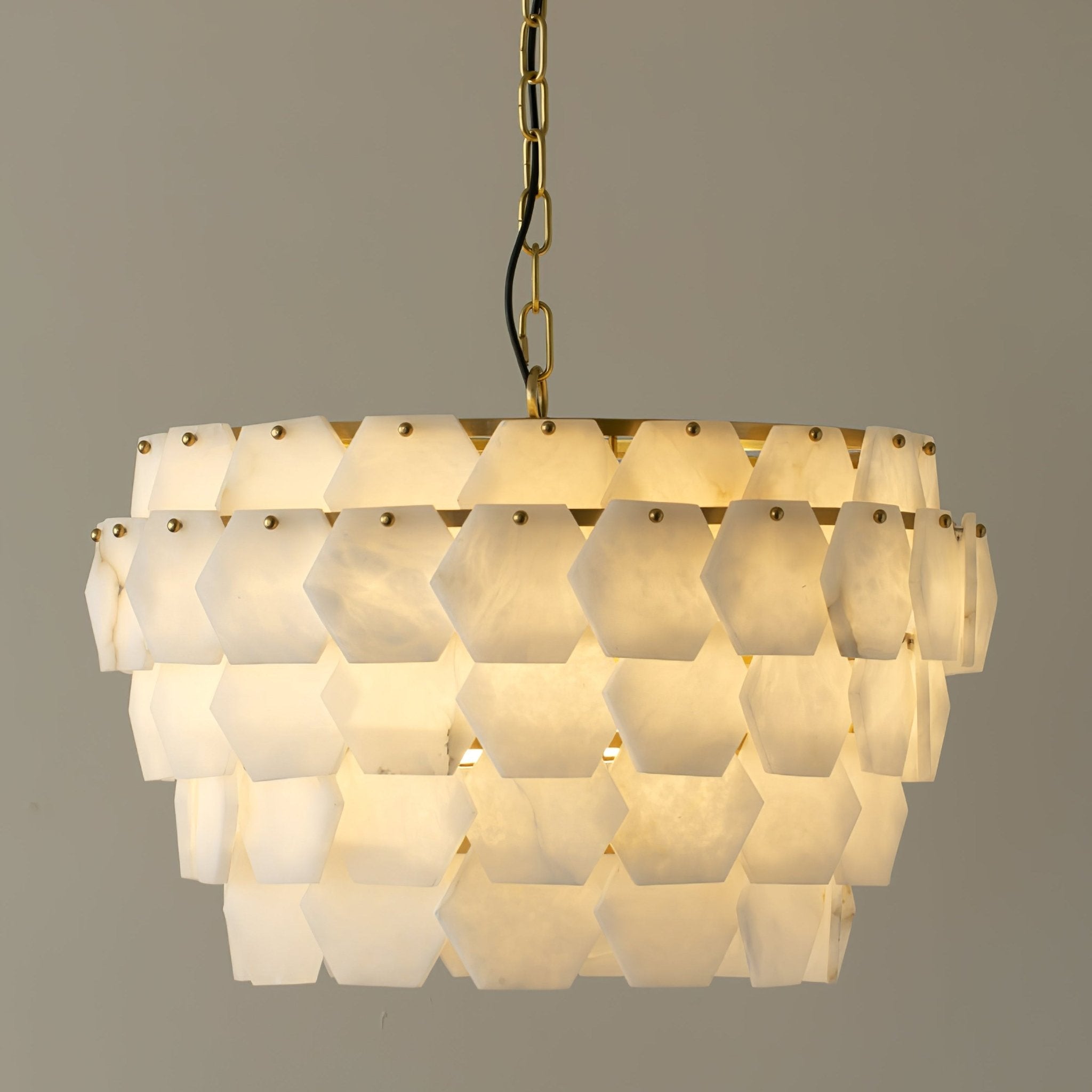 Elegant Hexa Cloud Alabaster Pendant Light - CasaraHouse