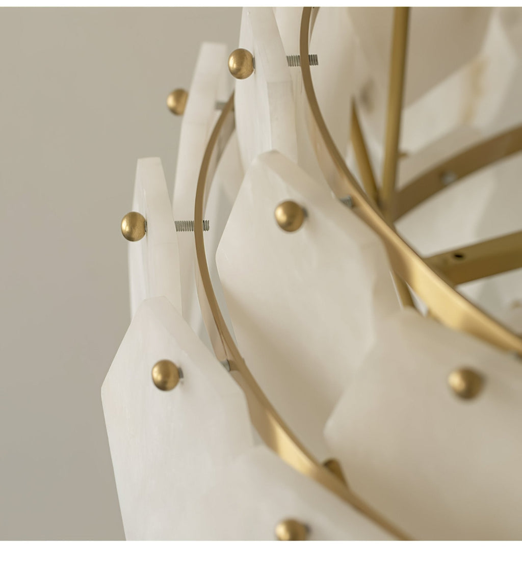 Elegant Hexa Cloud Alabaster Pendant Light - CasaraHouse