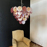 Pink Disc Murano Chandelier