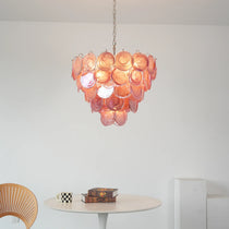 Pink Disc Murano Chandelier