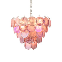 Pink Disc Murano Chandelier