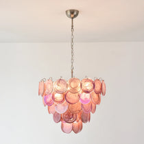 Pink Disc Murano Chandelier