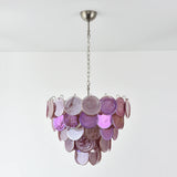 Pink Disc Murano Chandelier