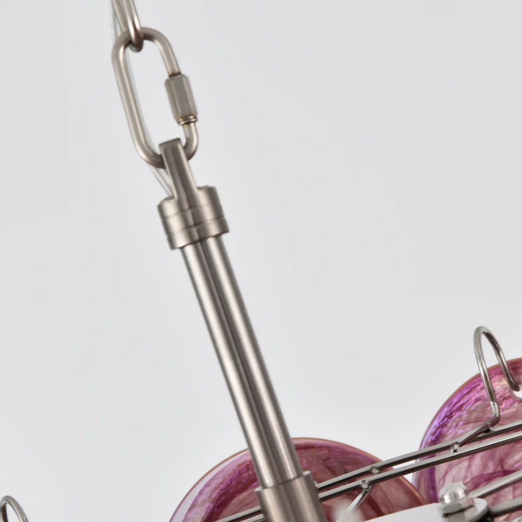 Pink Disc Murano Chandelier