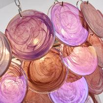 Pink Disc Murano Chandelier
