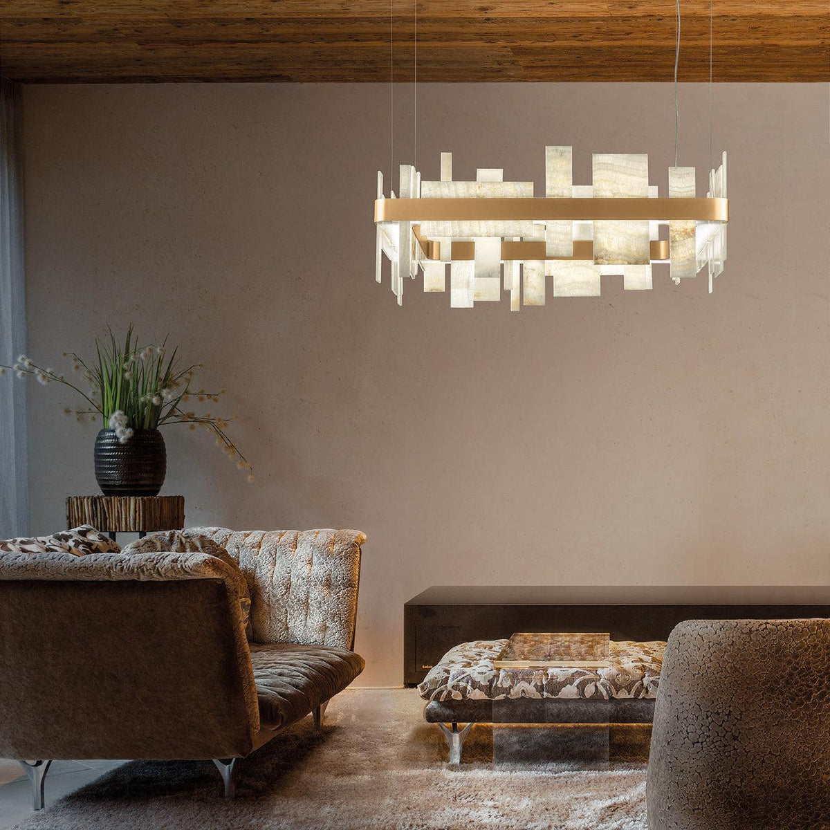 Honice Flake LED Alabaster Chandelier