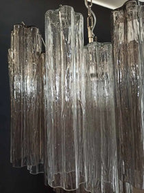 Murano Glass Chandelier – 36 tubes – Smoked/Transparent