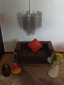 Murano Glass Chandelier – 36 tubes – Smoked/Transparent