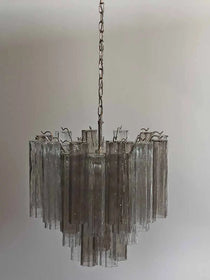 Murano Glass Chandelier – 36 tubes – Smoked/Transparent