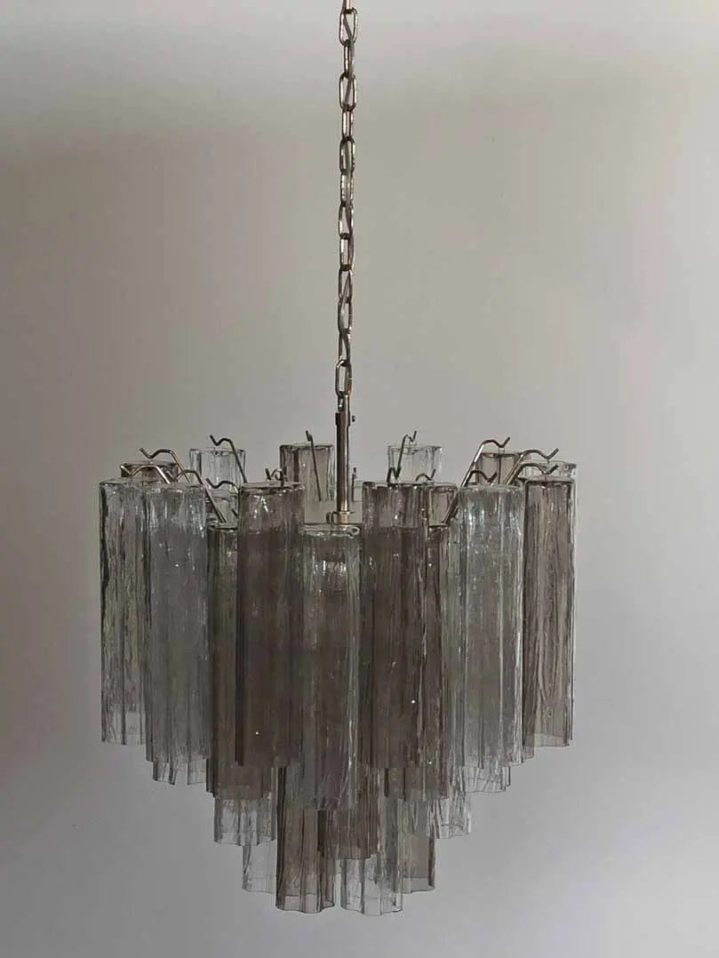 Murano Glass Chandelier – 36 tubes – Smoked/Transparent