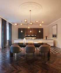 Modern Sputnik Smoky Gray/Amber Glass Branch Chandelier for Kitchen Island/Dining Room