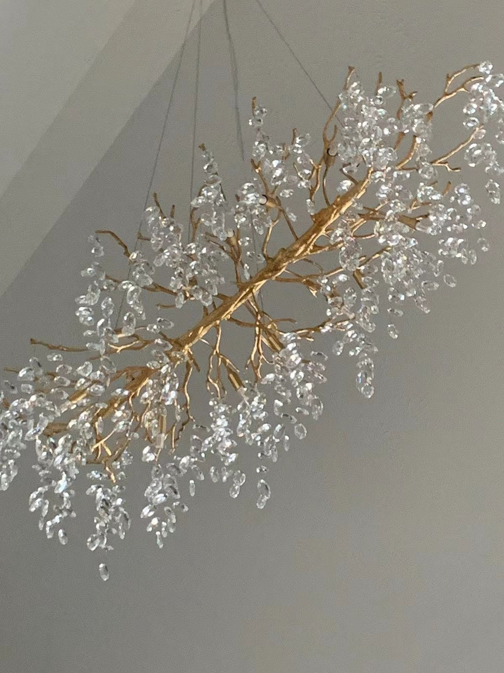 French Branch Elegant Crystal Leaves Chandelier