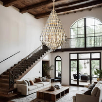 Ariana Somke And Clear Crystal Chandelier