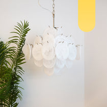 Isadora Murano Glass White Disc Chandelier