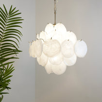 Isadora Murano Glass White Disc Chandelier