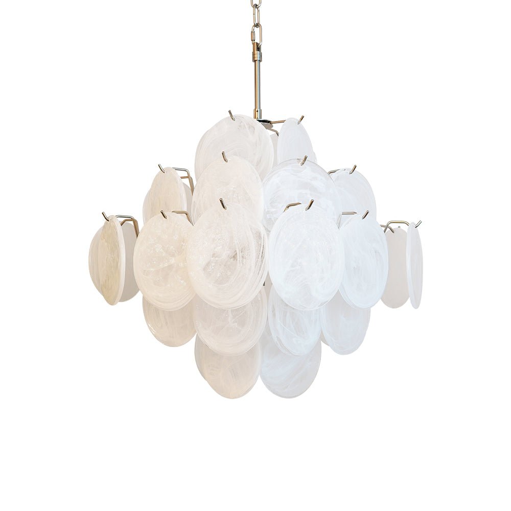 Isadora Murano Glass White Disc Chandelier
