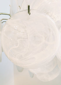 Isadora Murano Glass White Disc Chandelier
