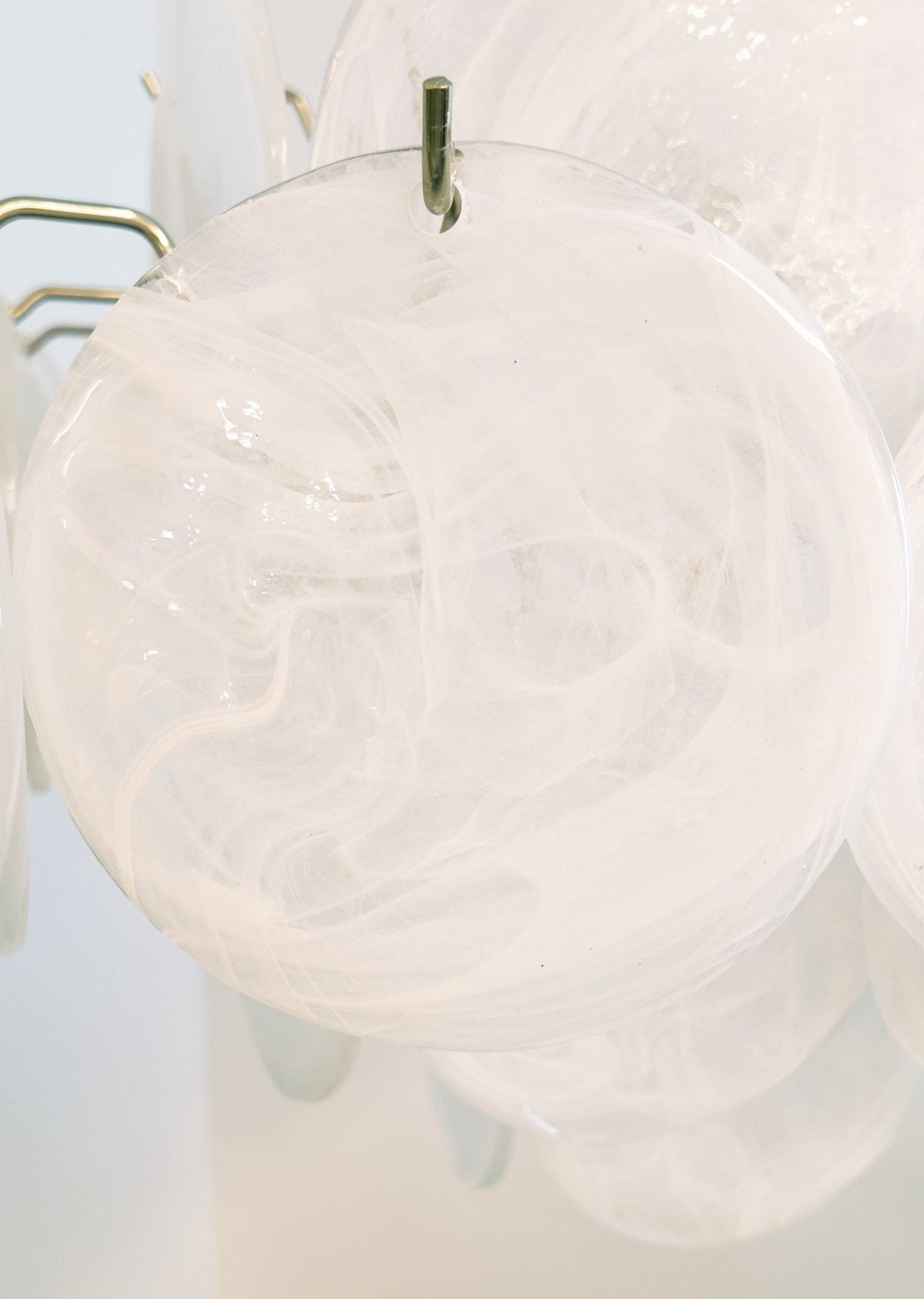 Isadora Murano Glass White Disc Chandelier
