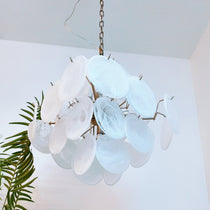 Isadora Murano Glass White Disc Chandelier