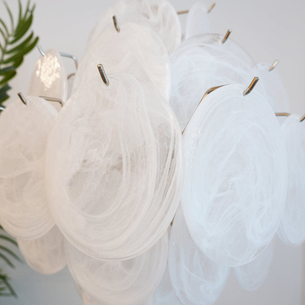 Isadora Murano Glass White Disc Chandelier