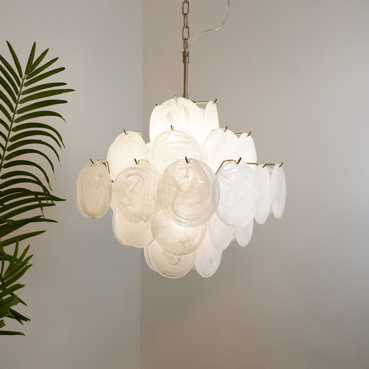 Isadora Murano Glass White Disc Chandelier Main image