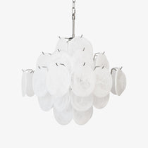 Isadora Murano Glass White Disc Chandelier
