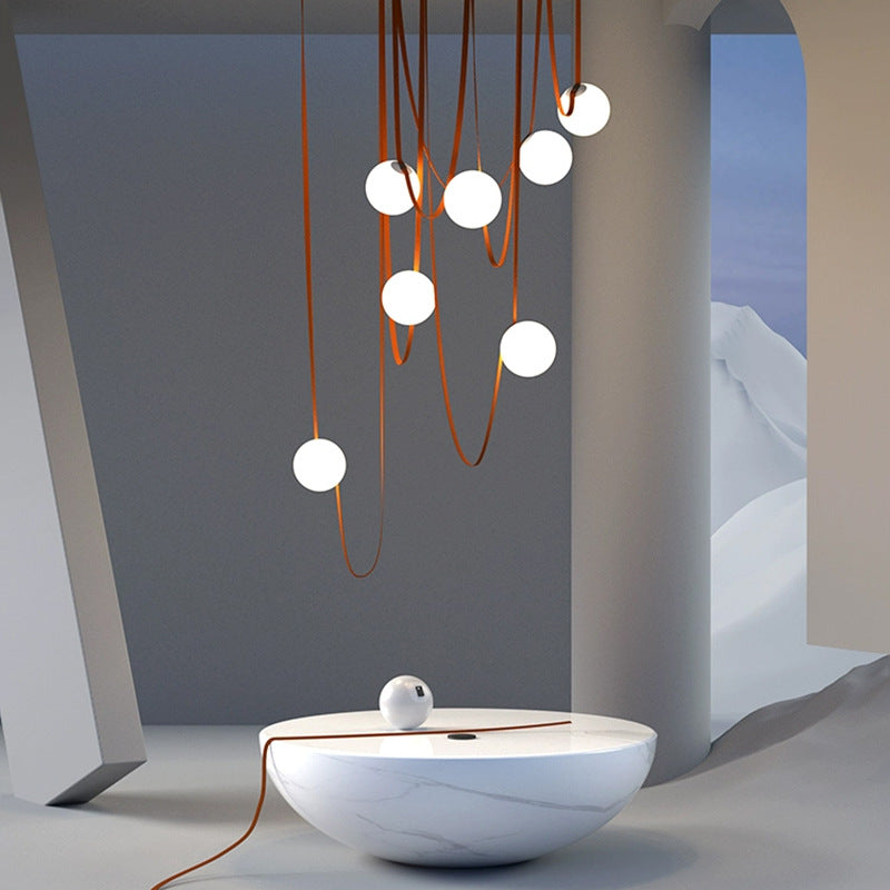 Italian Belt Glass Ball Chandelier