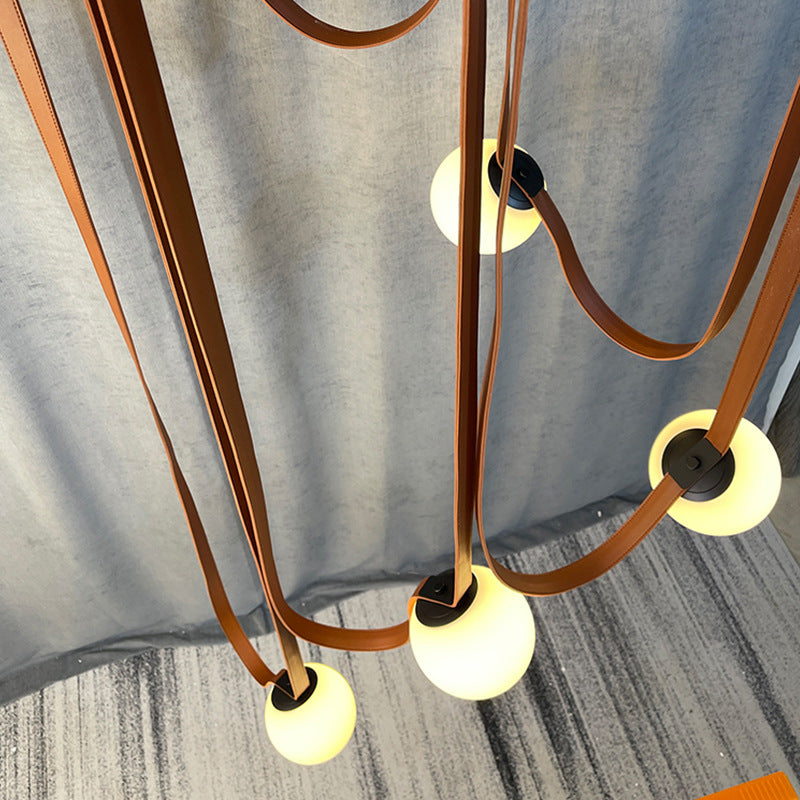 Italian Belt Glass Ball Chandelier