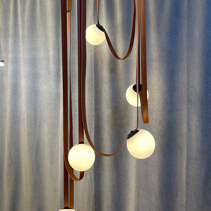 Italian Belt Glass Ball Chandelier