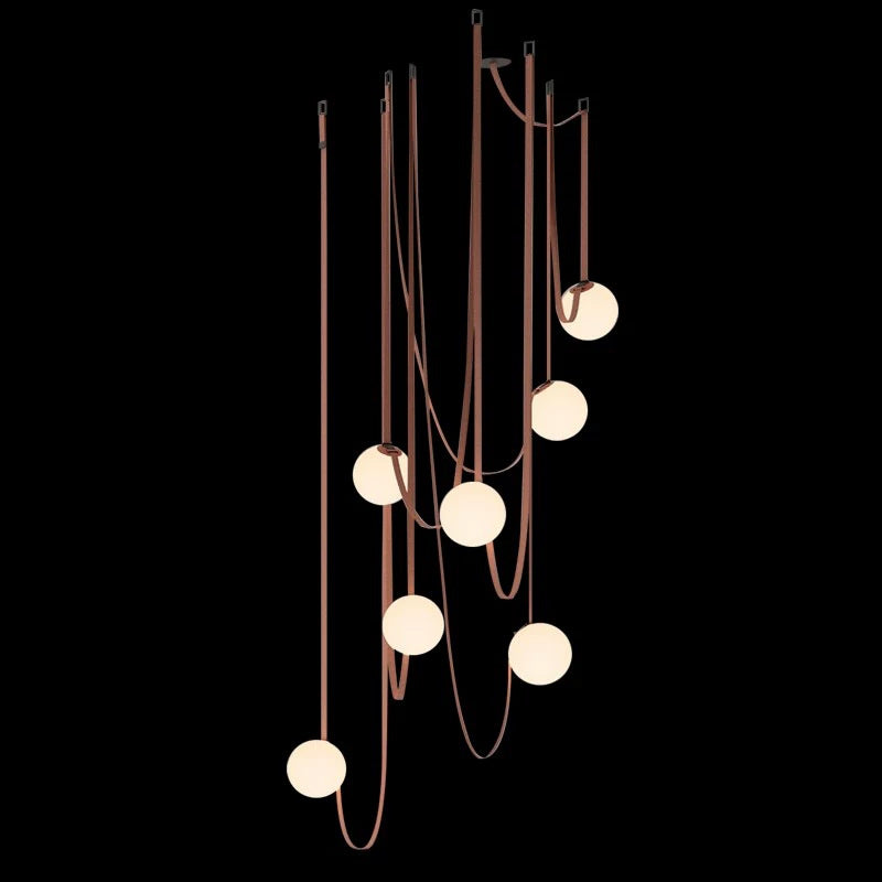 Italian Belt Glass Ball Chandelier