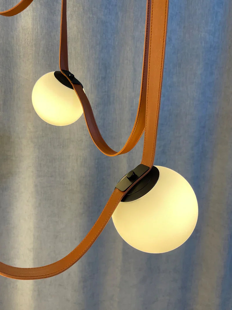 Italian Belt Glass Ball Chandelier