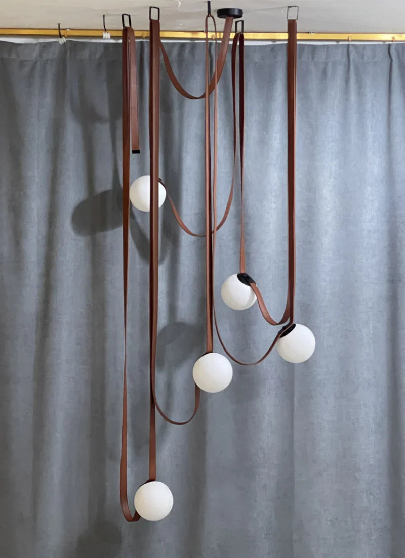 Italian Belt Glass Ball Chandelier
