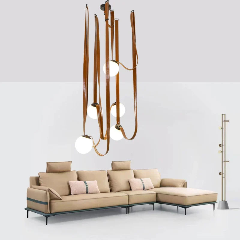 Italian Belt Glass Ball Chandelier