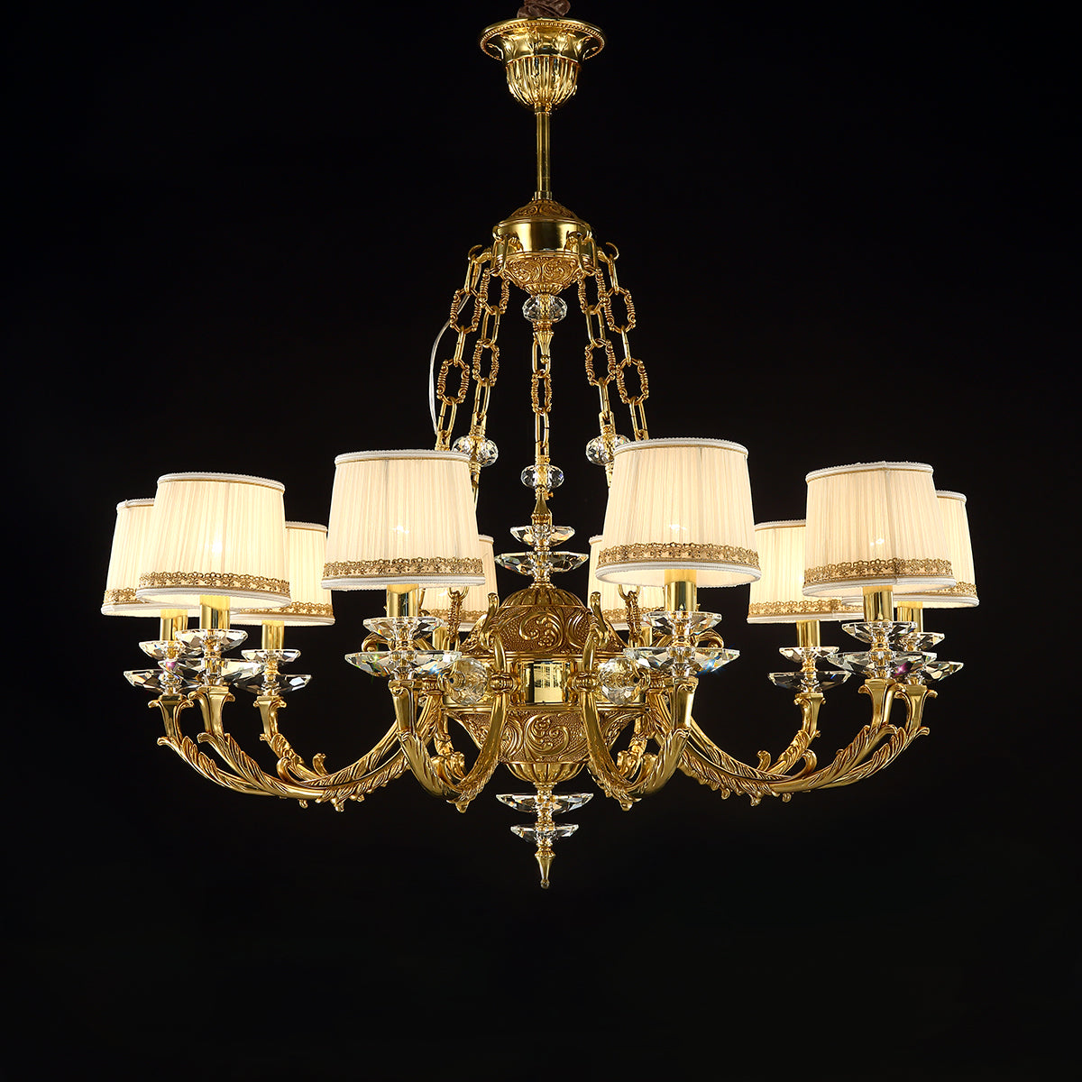 Maria Crystal Classic Chandelier 36" 10 Lights