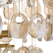 Modern Cascading Amber Glass Drop Chandelier - CasaraHouse