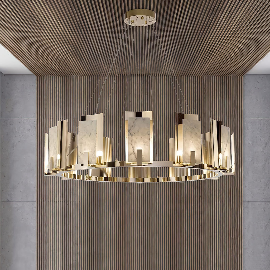 Jessie Alabaster Round Chandelier