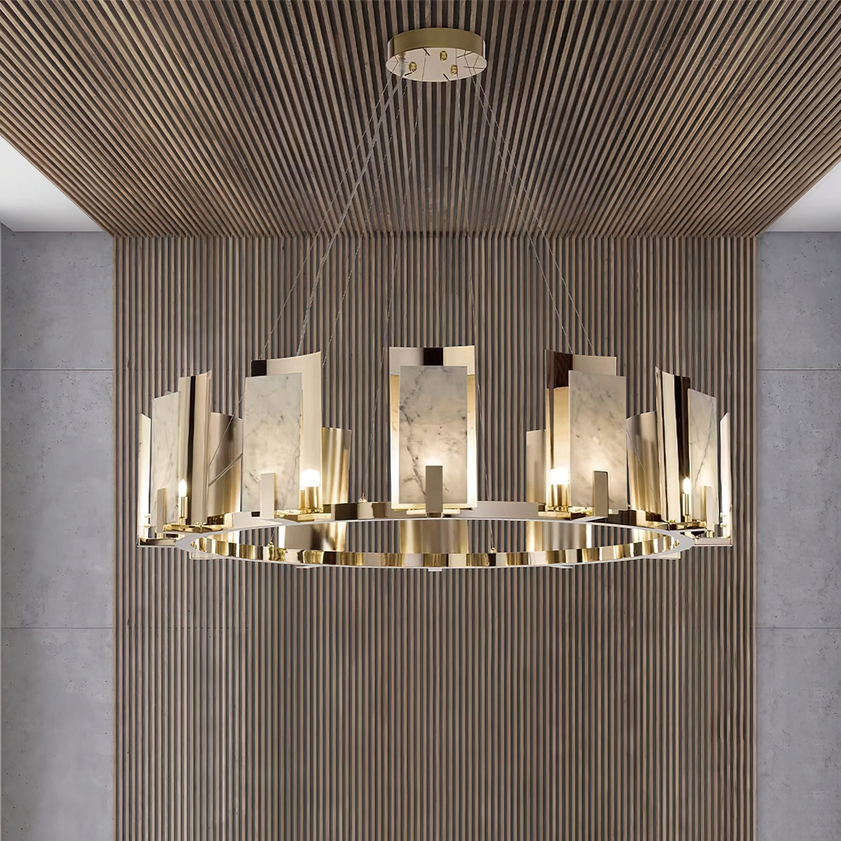 Jessie Alabaster Round Chandelier