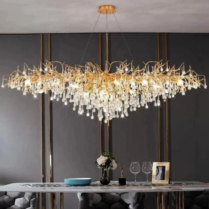 Raindrop Crystal Dining Room Branch Chandelier 47'' 63'' 70'' L