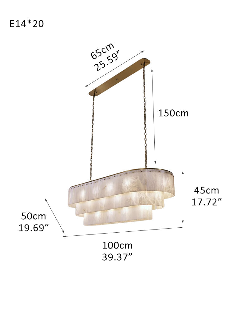 Stairwell Luxury Modern LED High Ceiling Large Alabaster Chandelier