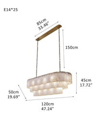 Stairwell Luxury Modern LED High Ceiling Large Alabaster Chandelier
