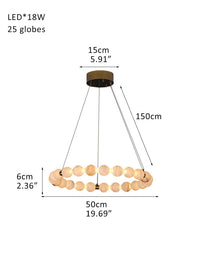 Modern Pearl Alabaster Necklace Circle Triple Chandelier with Dia 60+80+100cm
