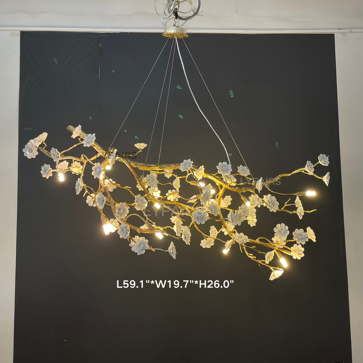 Ceramics Flower Branch Chandelier For Living Dining Room