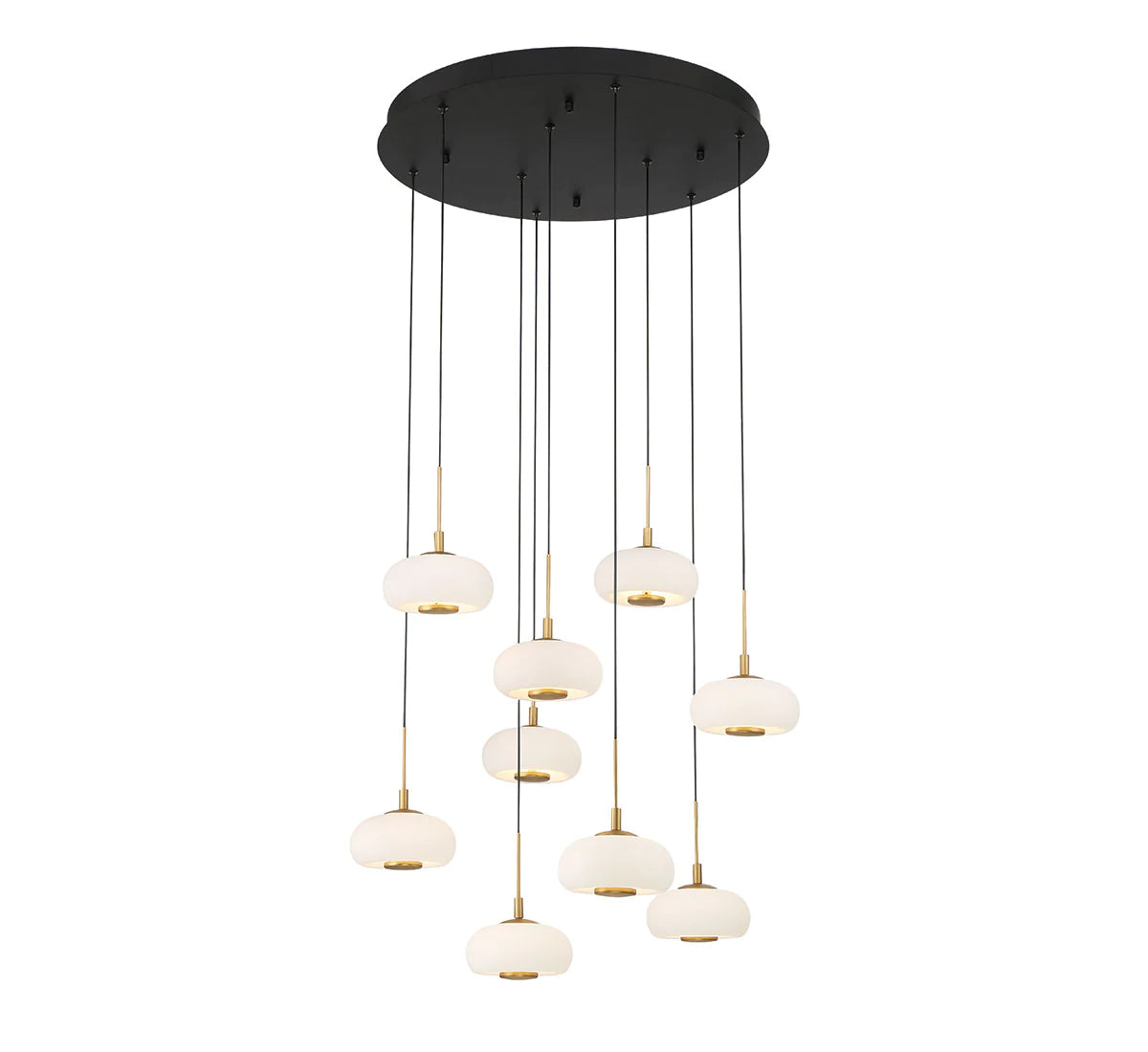 Lanterns Glass 9 Light Round LED Chandelier Main image
