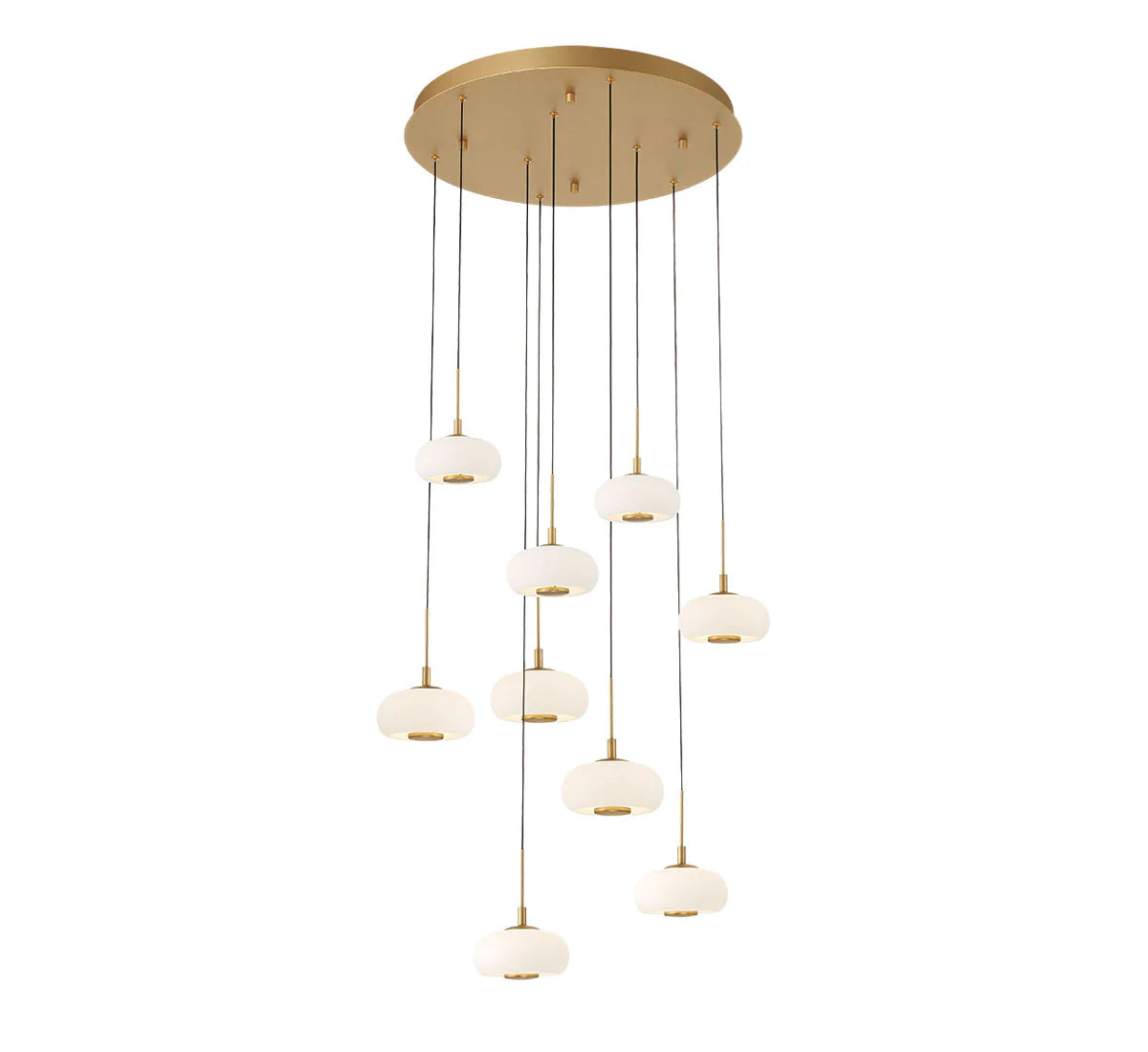 Lanterns Glass 9 Light Round LED Chandelier