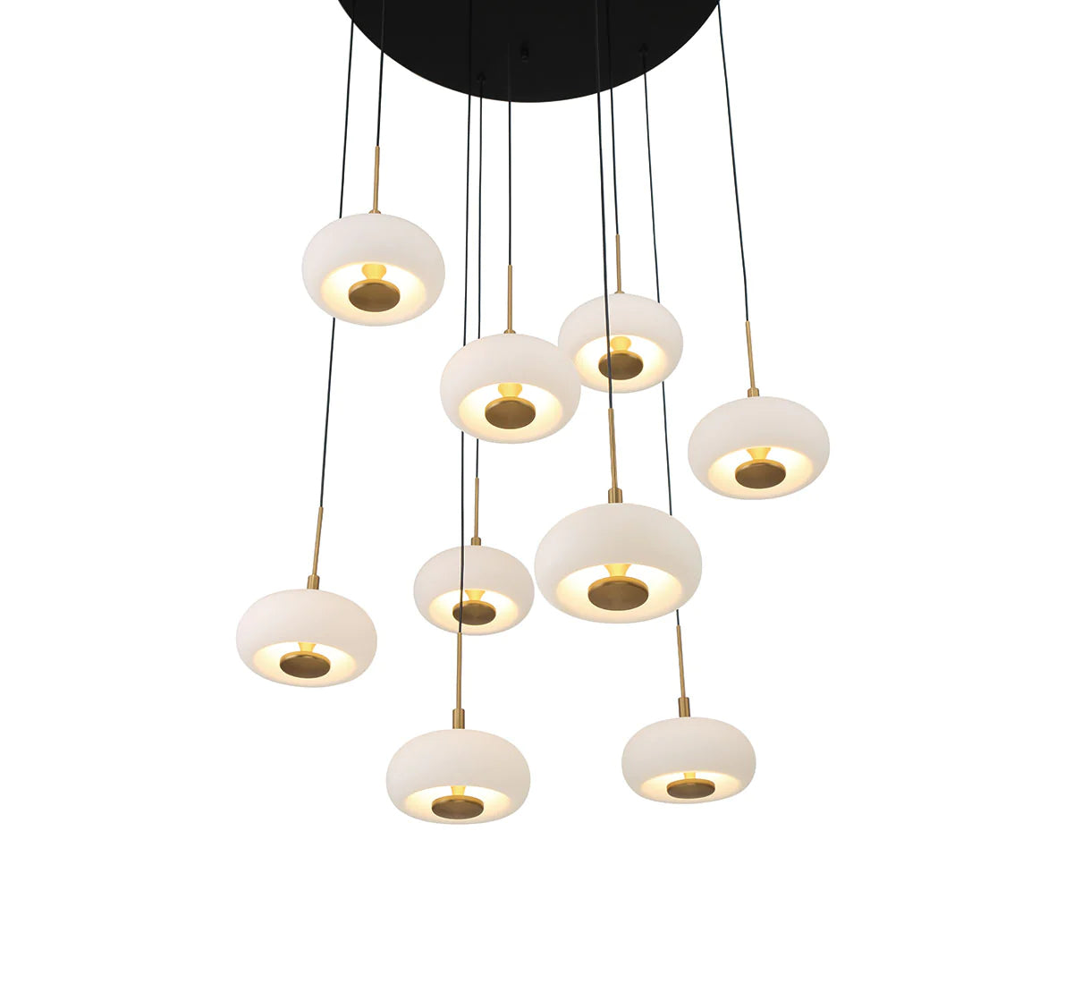 Lanterns Glass 9 Light Round LED Chandelier