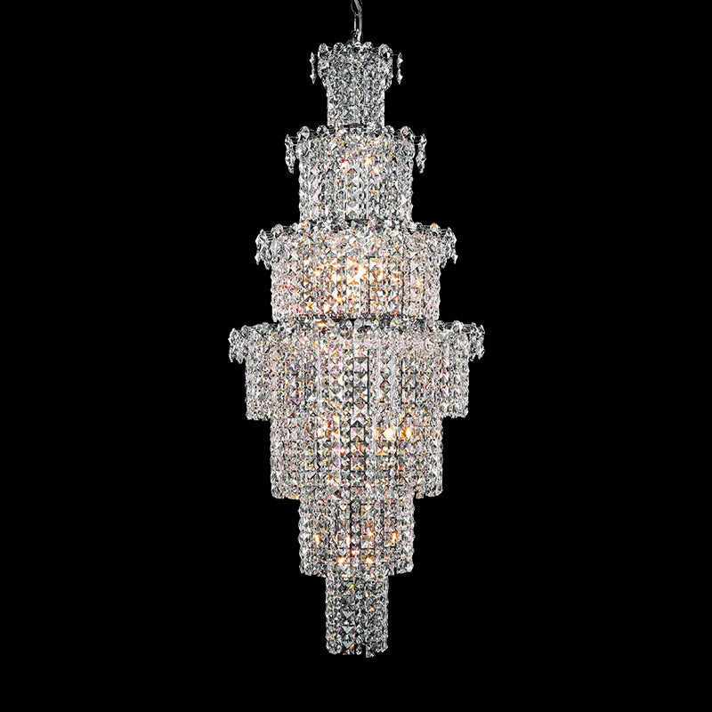 Large Multi-pieces Crystal Chandelier Stylish Ceiling Light Fixture For Foyer Living Room Staircase Secondary image