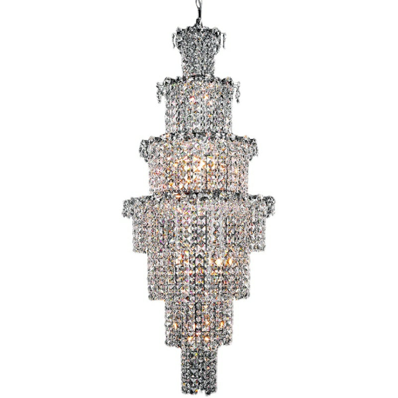 Large Multi-pieces Crystal Chandelier Stylish Ceiling Light Fixture For Foyer Living Room Staircase